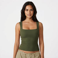 Camisole Top Dame Firkantet Hals – Slim Ærmeløs Tanktop