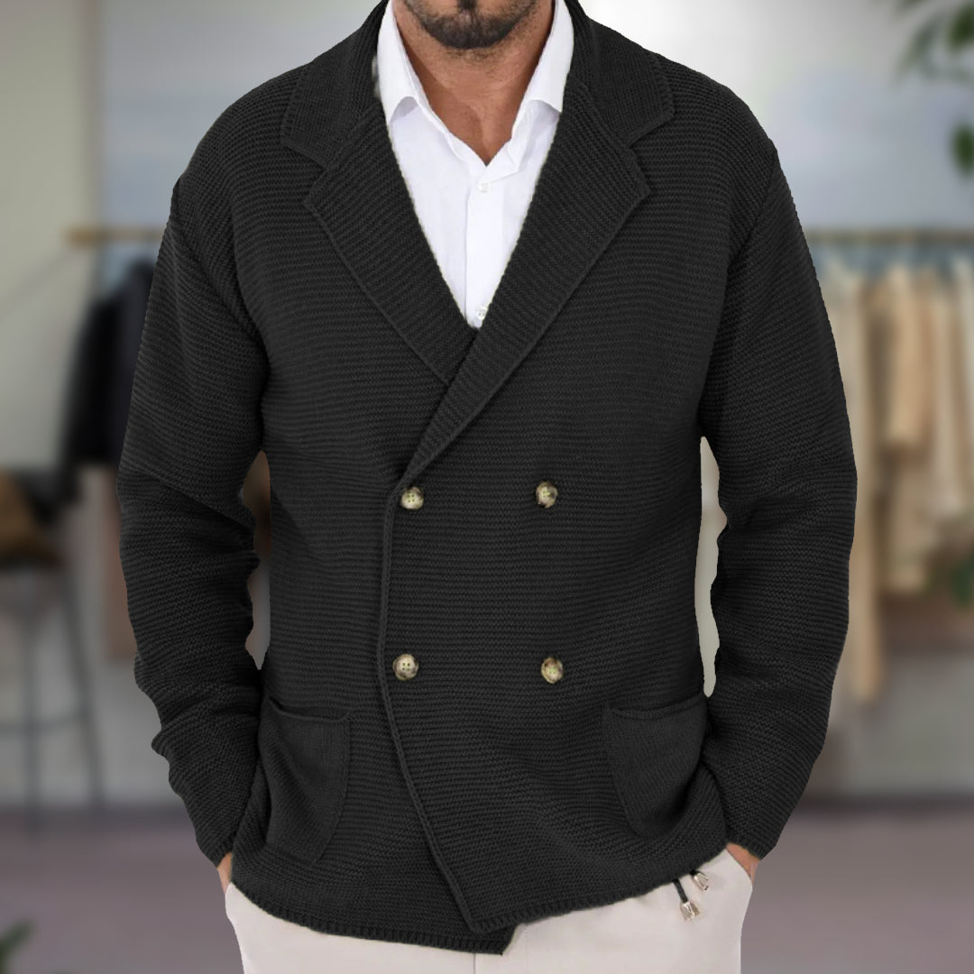 Classic Collection | Men's Cardigan with Double-Breasted Design | Structured Knit for Smart Casual Style 15