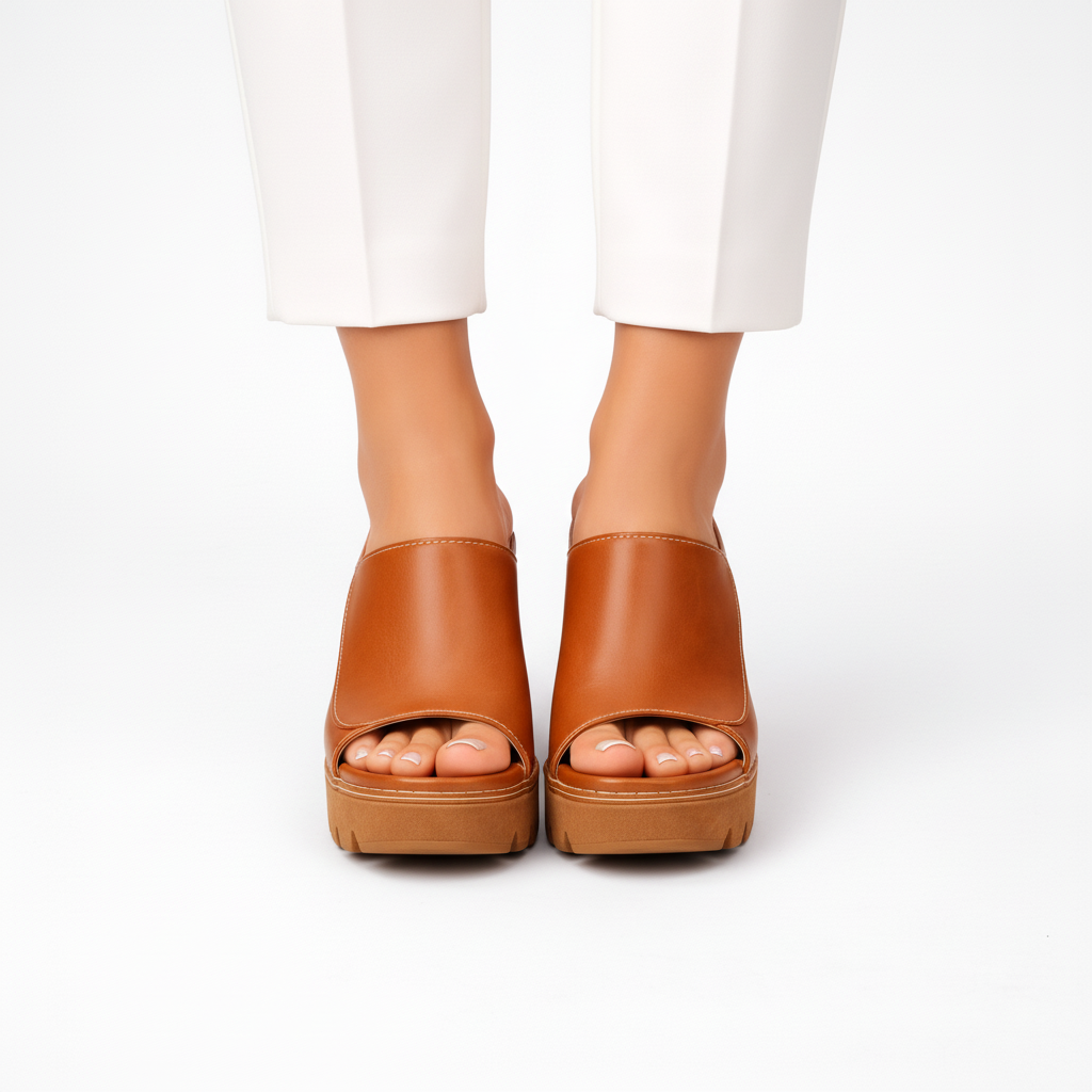 Platform Mules Women – Block Heel Peep Toe Heeled Mules