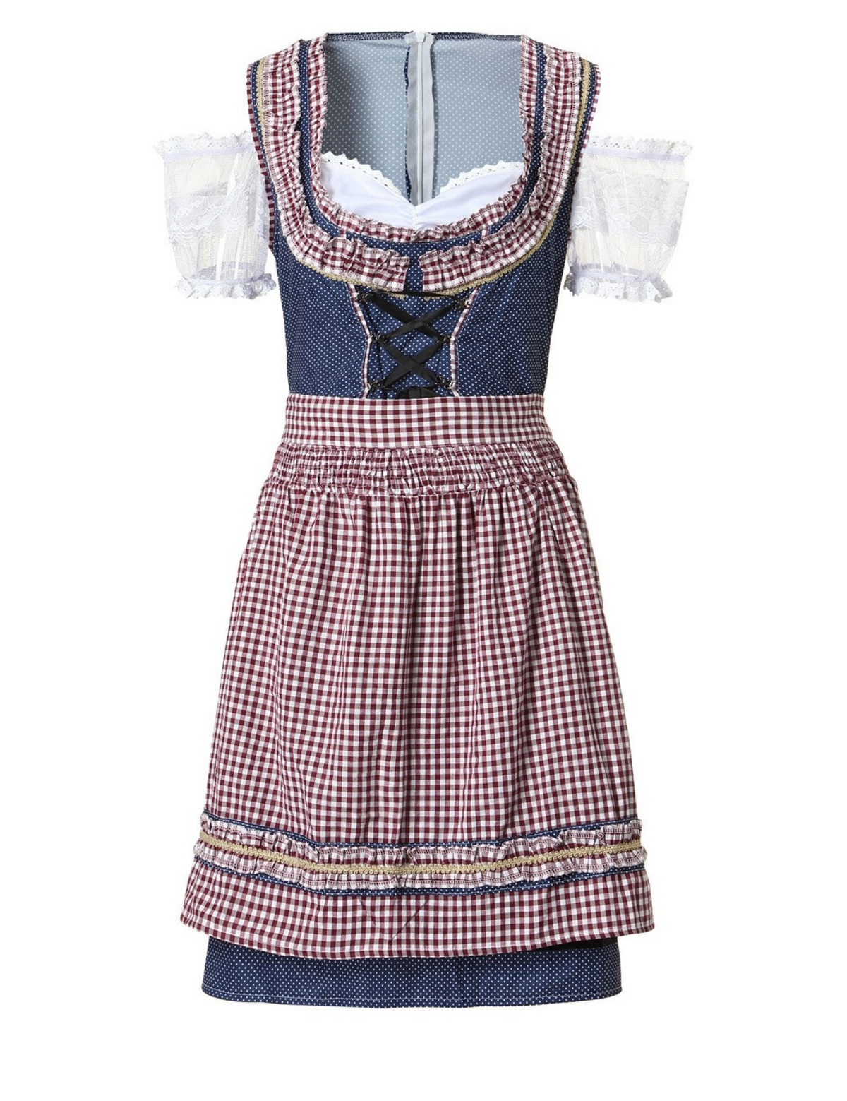 Oktoberfest Kostume Dame Dirndl Lilla – Kjole, Forklæde og Bluse