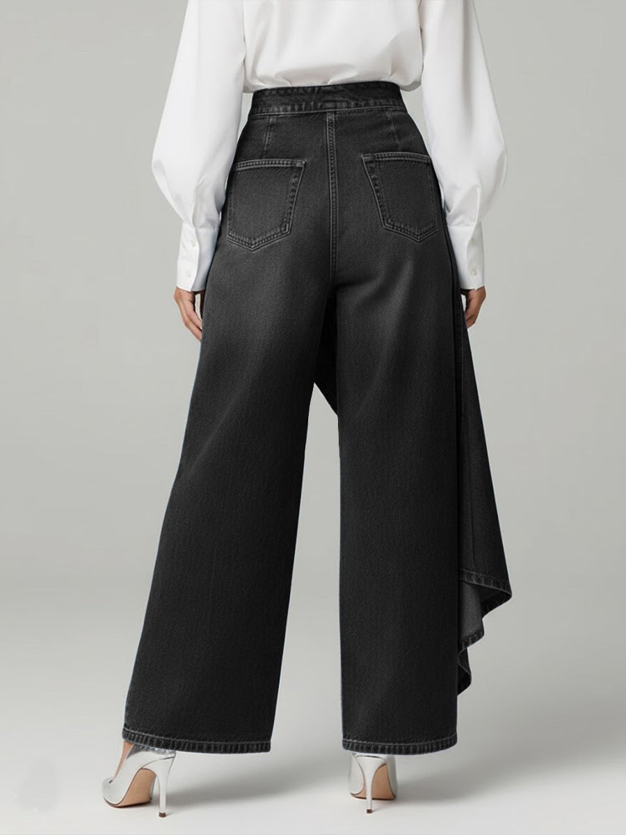 Wide Leg Jeans Dame – Højtaljede Løse Jeans med Vide Ben
