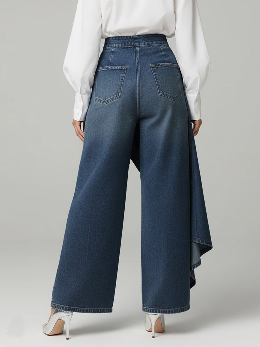 Wide Leg Jeans Dame – Højtaljede Løse Jeans med Vide Ben