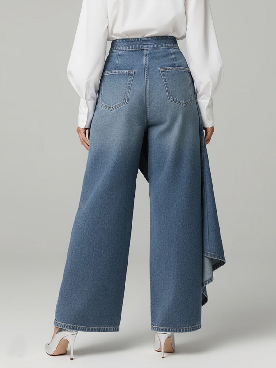 Wide Leg Jeans Dame – Højtaljede Løse Jeans med Vide Ben