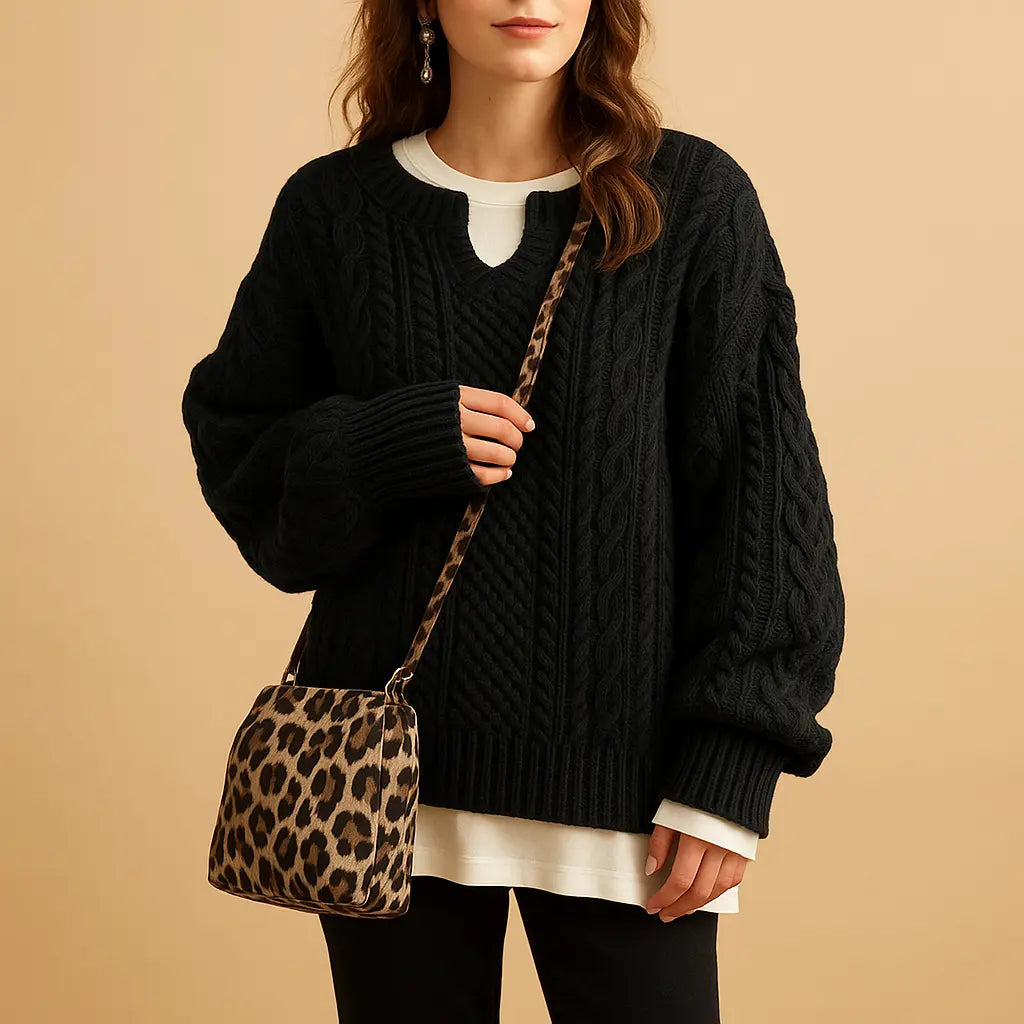 Chunky Striktrøje Dame | Oversize Design med Rund Hals | Komfortabel og Elegant til Koldere Dage 4