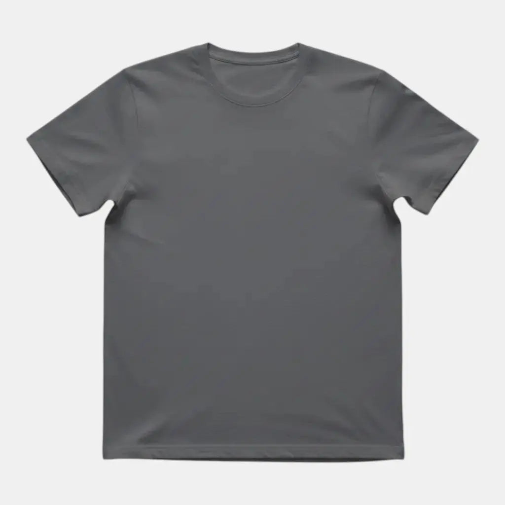 Panorla men's grey cotton t-shirt with short sleeves and a round neck. Lightweight and comfortable for everyday wear.