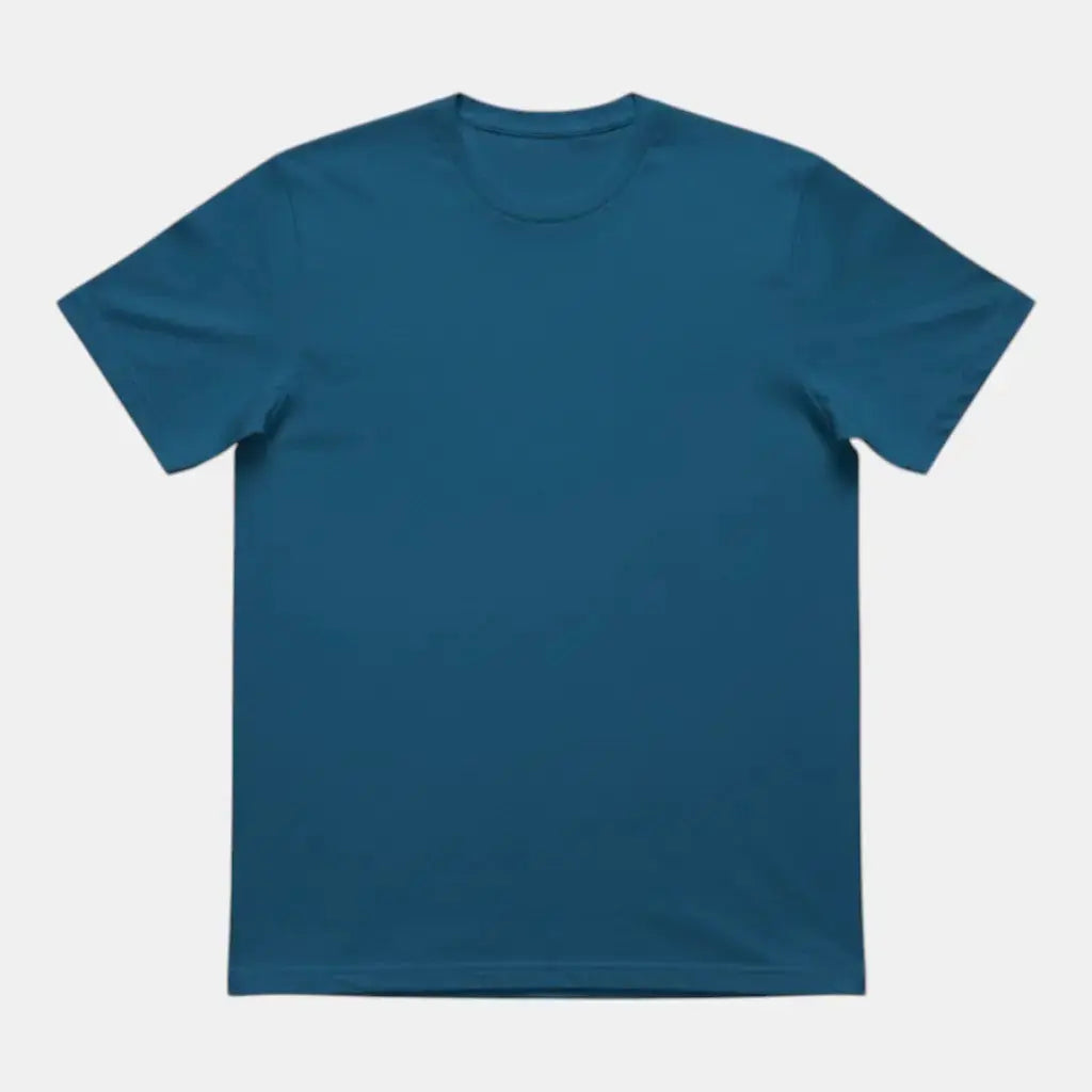 Panorla men's teal blue short-sleeve t-shirt made from light, soft cotton with a classic fit and round neck.