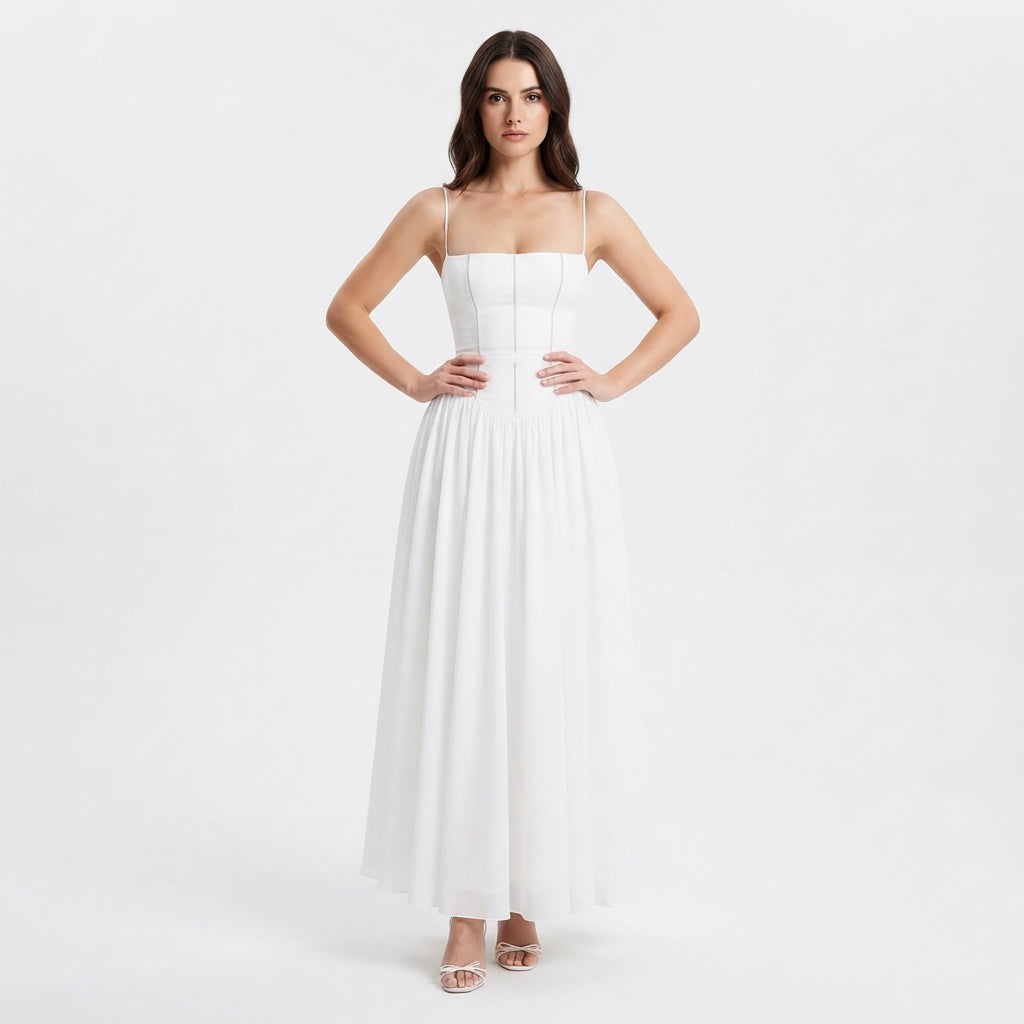 Blomstret Maxikjole Dame – Sommerkjole med Print