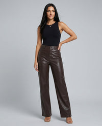 Faux Leather Trousers Women – High Waist Straight Leg Trousers