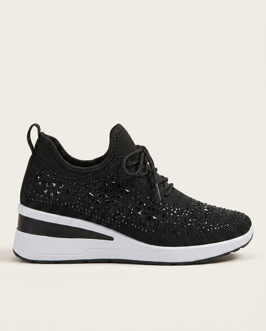 Platform Sneakers Dame Similisten – Snøre med Chunky Sål