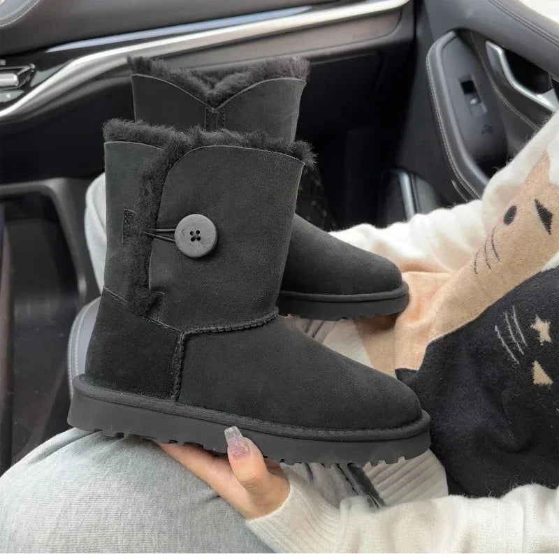Women's Sheepskin Snow Boots – Waterproof, Wool-Lined Warmth