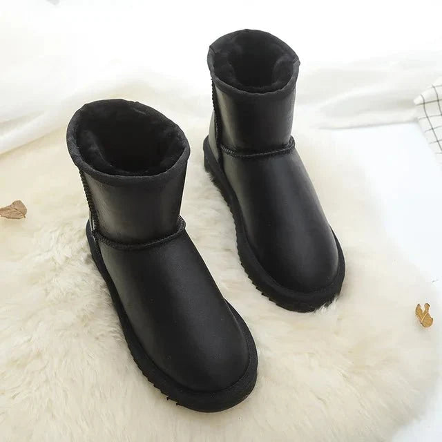 Women's Sheepskin Ankle Boots – Genuine Fur, Warm Slip-On