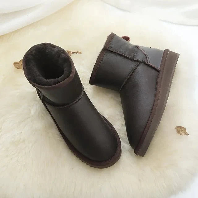 Women's Sheepskin Ankle Boots – Genuine Fur, Warm Slip-On
