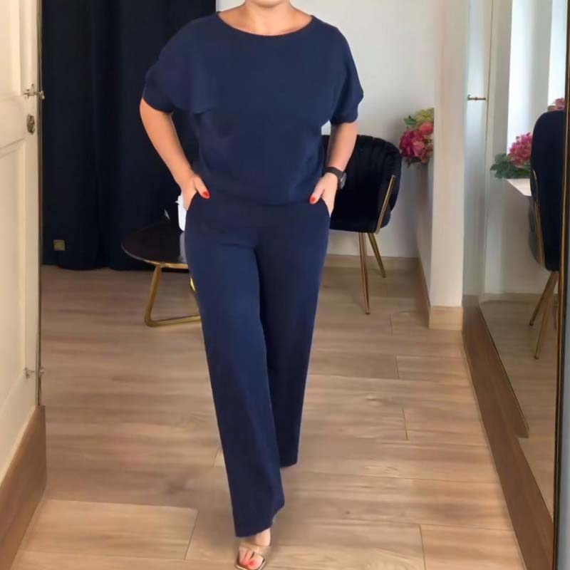 Ingrid Striksæt Dame 3-Delt – Lang Cardigan, Top og Bukser