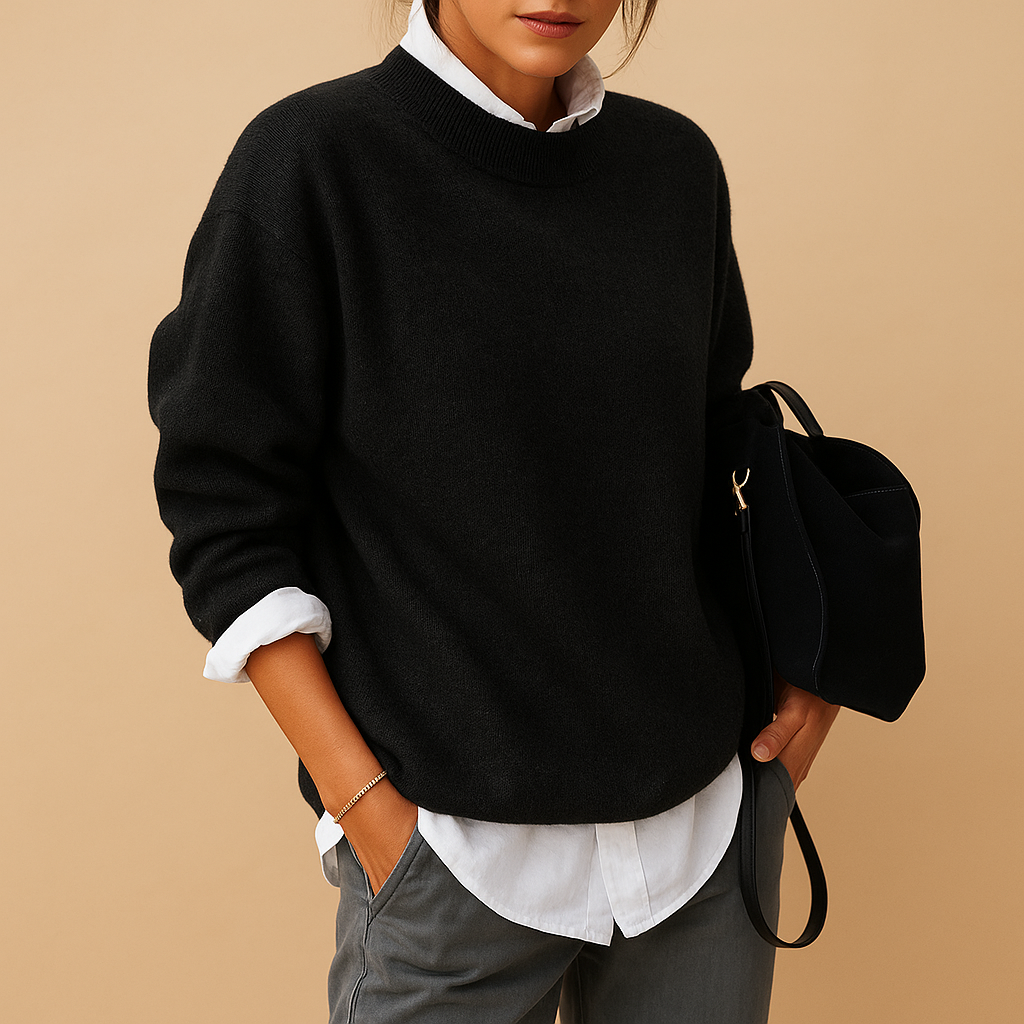 Fine Knit Jumper Women – Round Neck Elegant Regular Fit