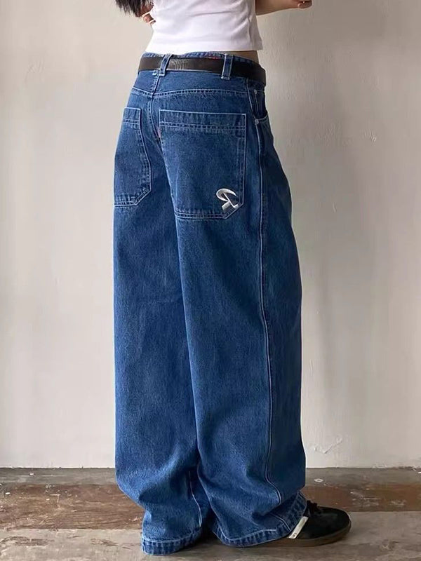 Baggy Jeans Women Wide Leg – Vintage Pocket Denim