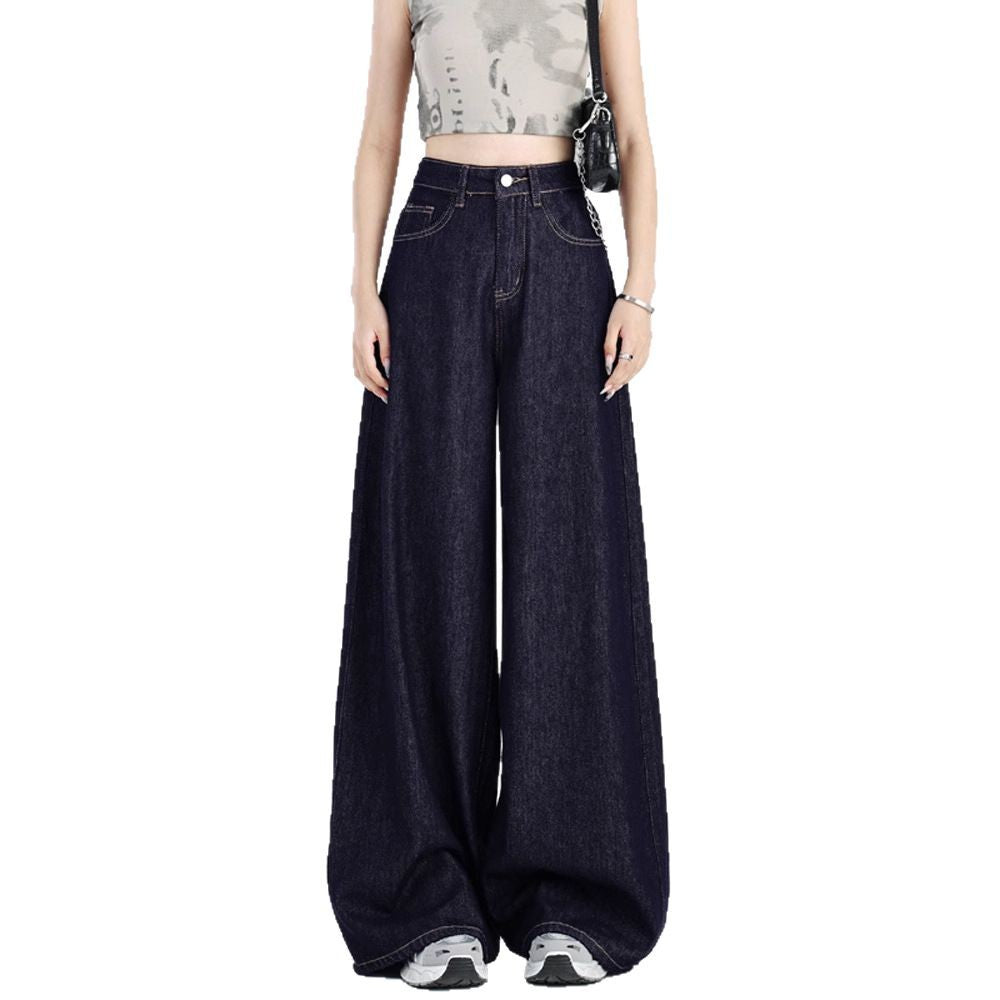 Baggy Jeans Dame Højtaljede – Wide Leg i Mørk Vask