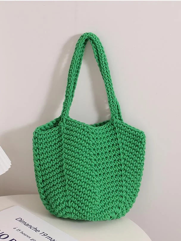 Hæklet Bucket Bag Dame – Strandtaske med Skulderrem