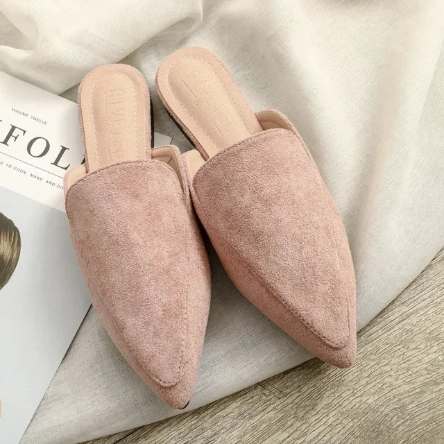 Casual Mules Dame – Spids Tå Slip-On med Blokhæl