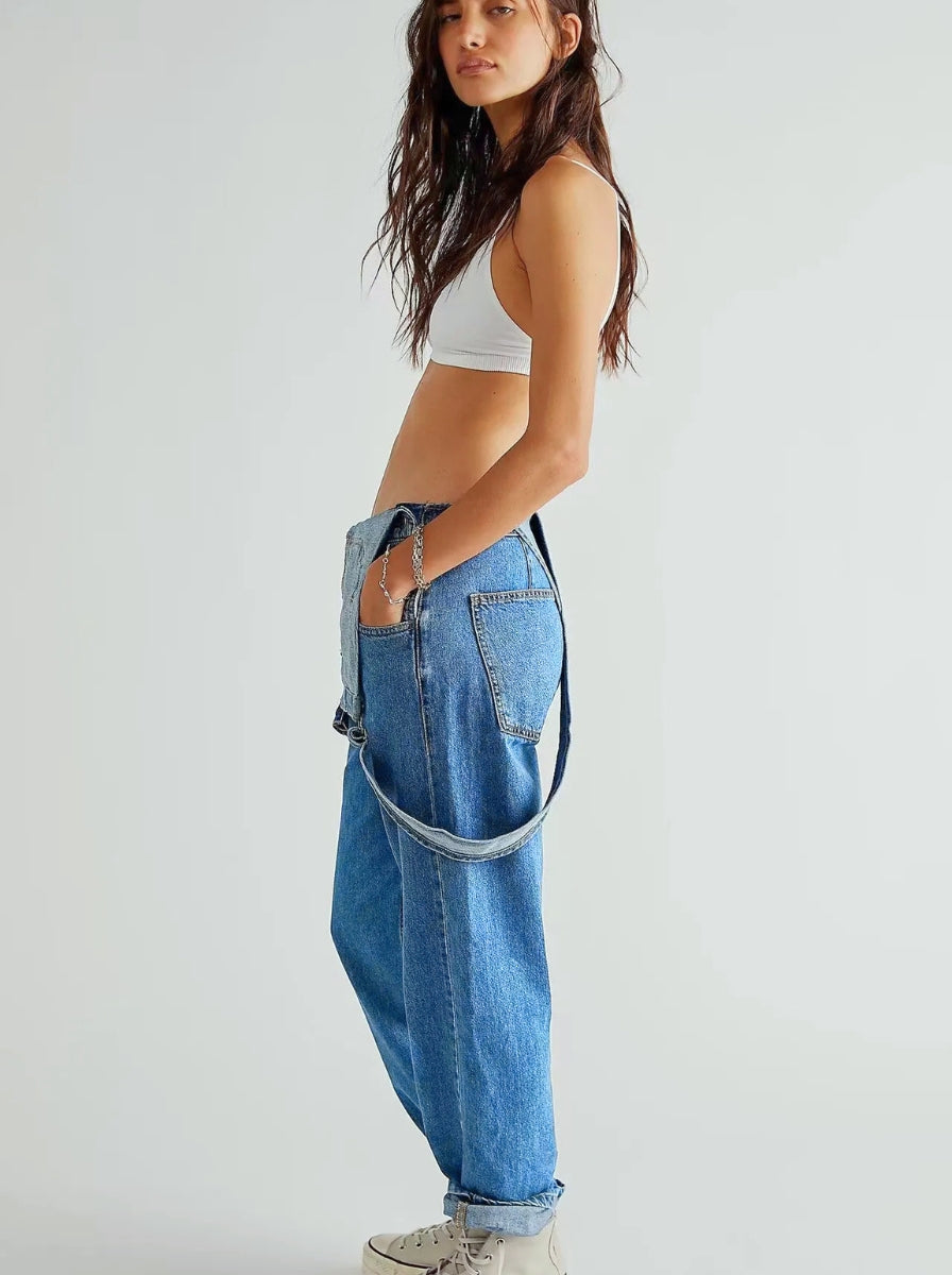 Denim Jumpsuit Dame – Straight Leg Buksedragt til Hverdag