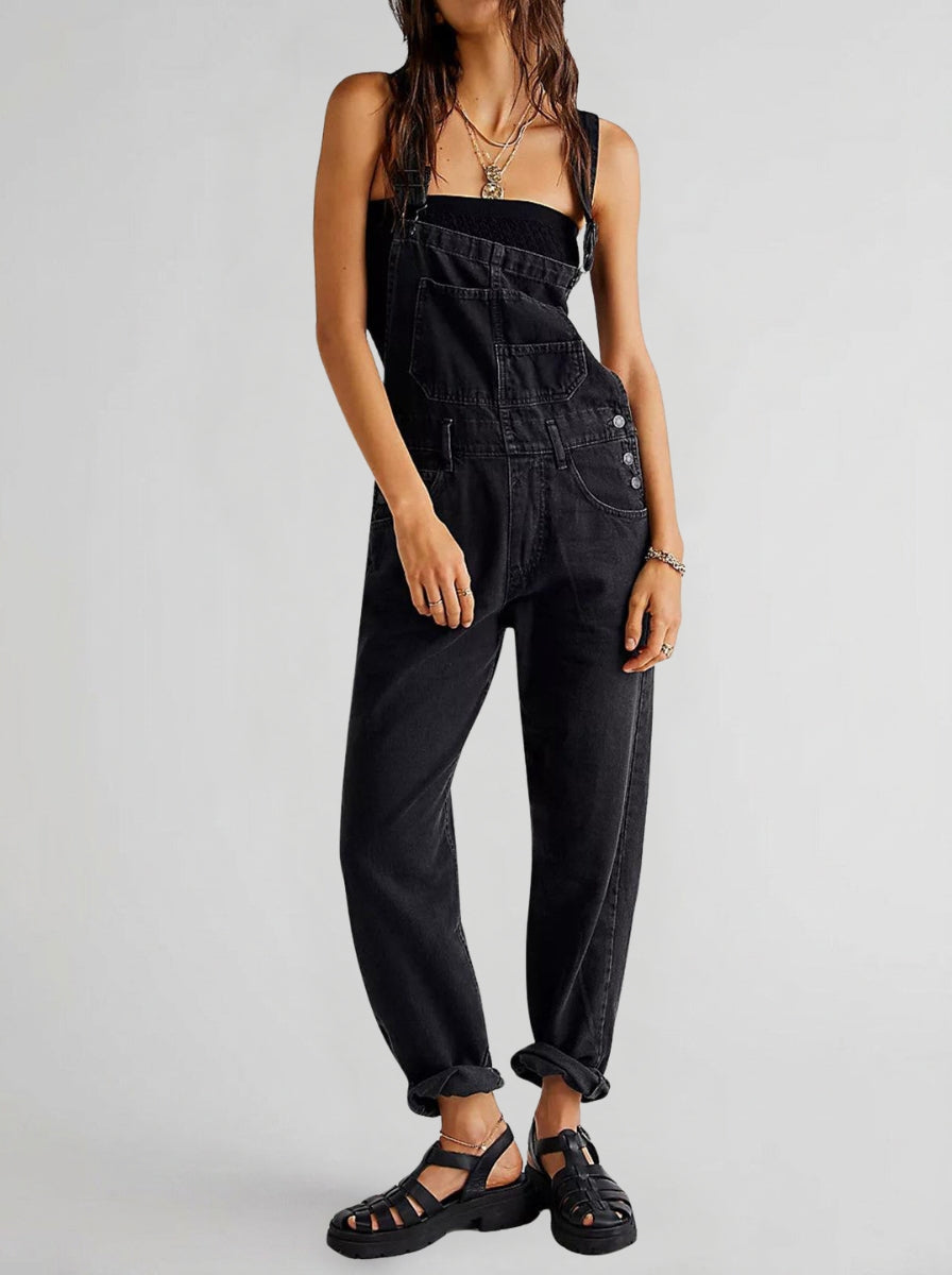 Denim Jumpsuit Dame – Straight Leg Buksedragt til Hverdag