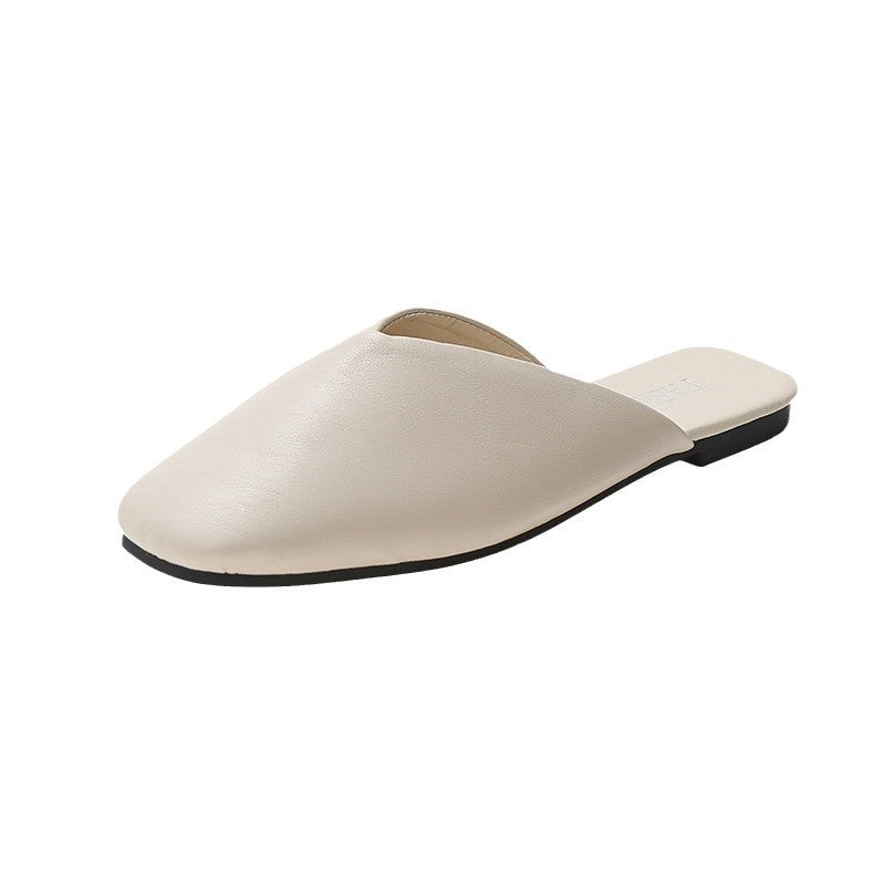 Square Toe Mules Women – Flat Crossover Strap Slip-On
