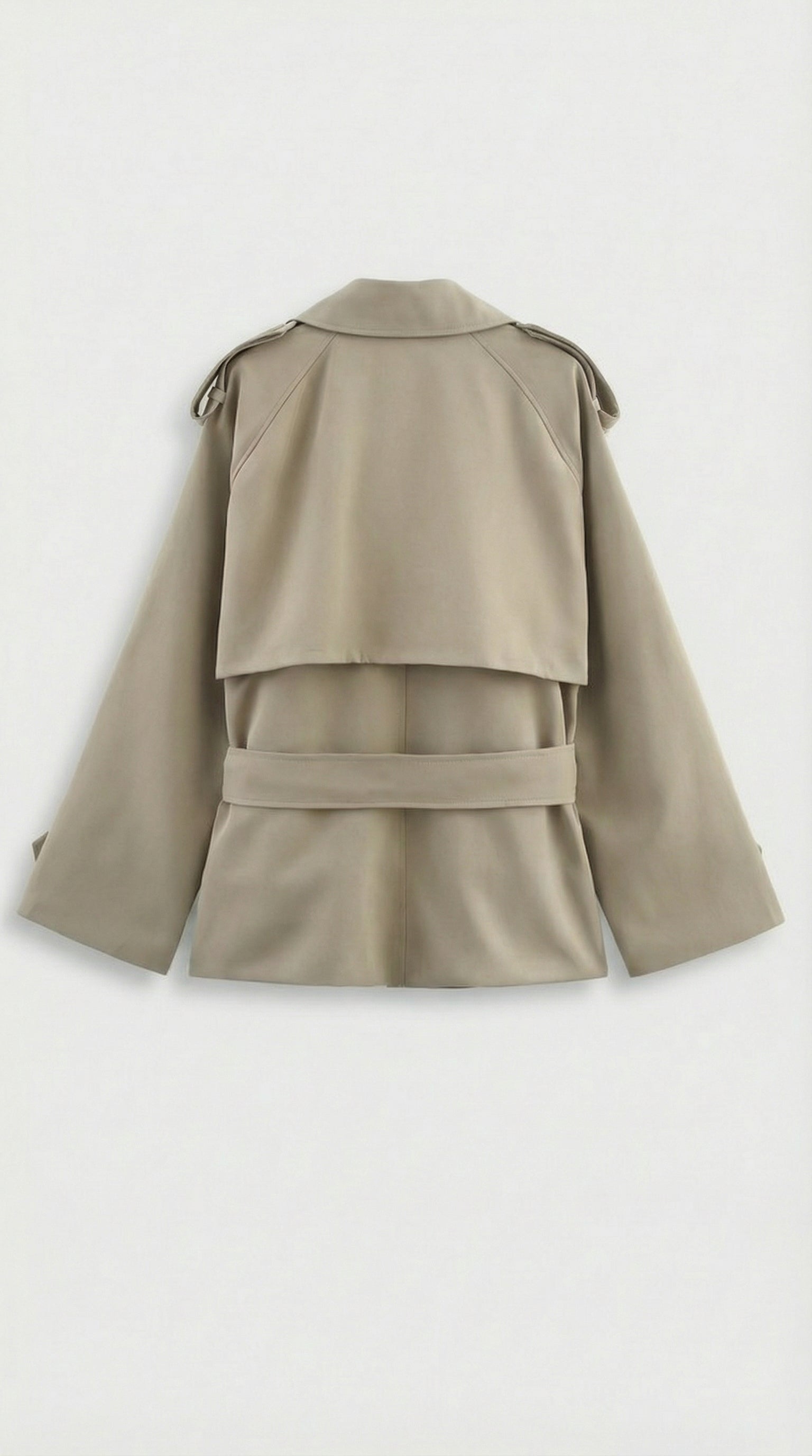 Colette Khaki Kort Trenchcoat Dame – Med Bælte, Figursyet
