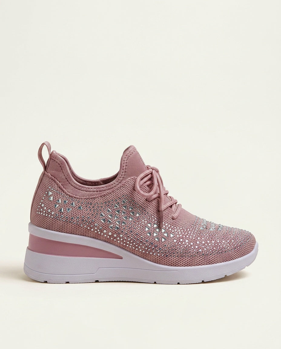 Platform Sneakers Dame Similisten – Snøre med Chunky Sål