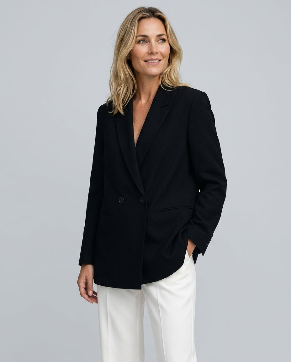 Blazer Dame Dobbeltradet – Tailleret Jakke med Reverskrave